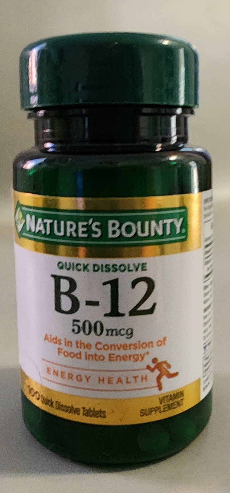 Nature’s Bounty Vitamin B-12 500 Mcg, 100 Tab