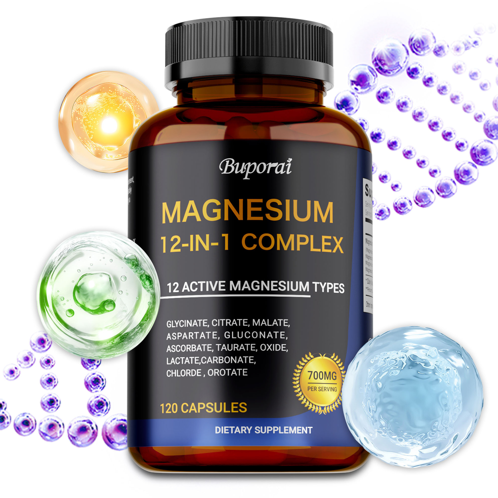 Magnesium 12-in-1 Complex – Glycinate, Citrate, Supports Sleep, Muscles, Nerves