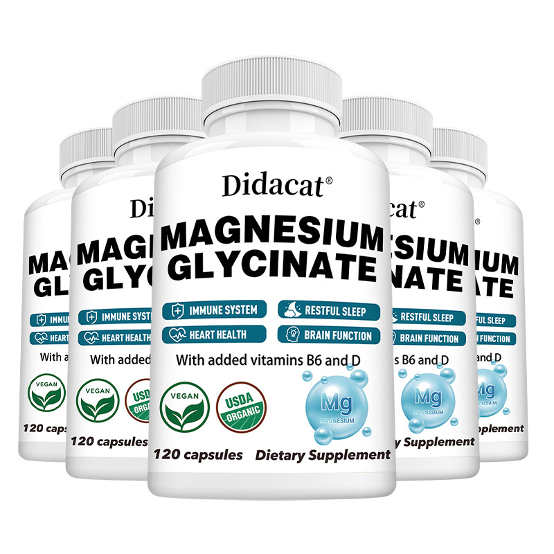 Magnesium Glycinate 400mg with Vitamin D+B6 Improved Sleep Stress Relif
