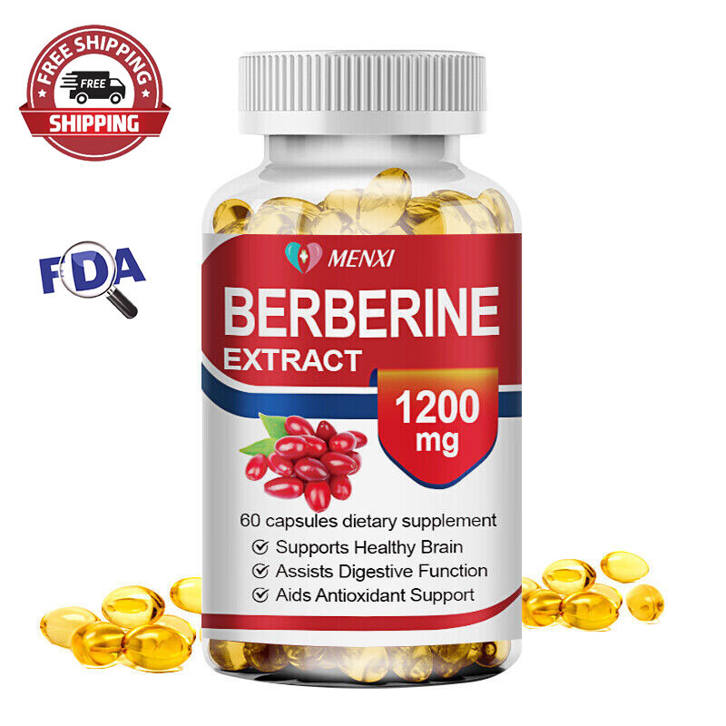 60pcs Pills Blood Sugar Support Supplement 1200mg Berberine Cinnamon Extract