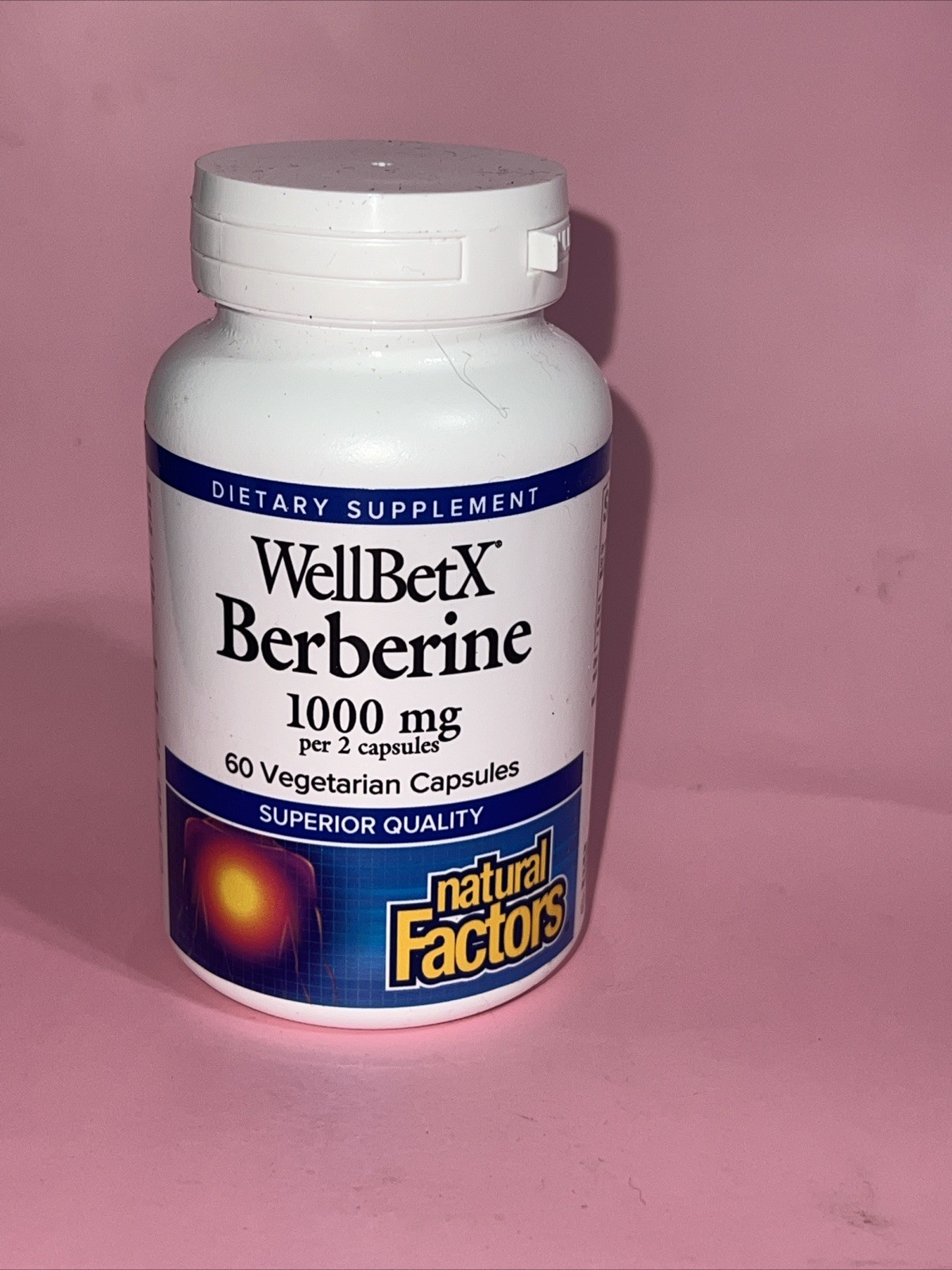 Natural Factors WellBetX Berberine 500 mg, 60 Vegetarian Capsules Exp 09/28