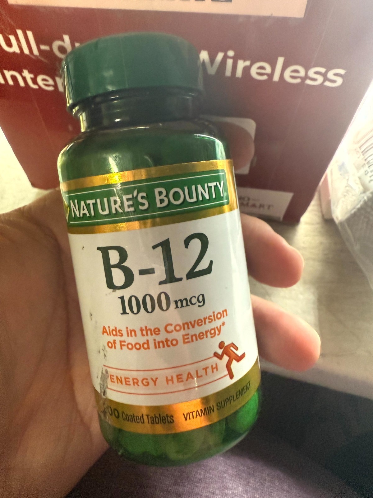 Nature’s Bounty Vitamin B-12 1000 mcg Tablets – 100 Count Exp 8/2025