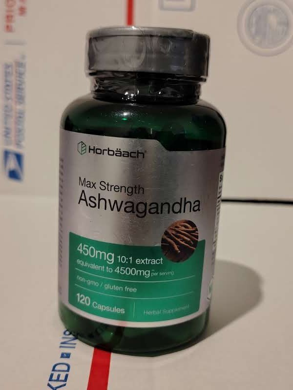 Horbaach Ashwagandha Caps Max Strength 450 mg 120 Count exp 11/2027