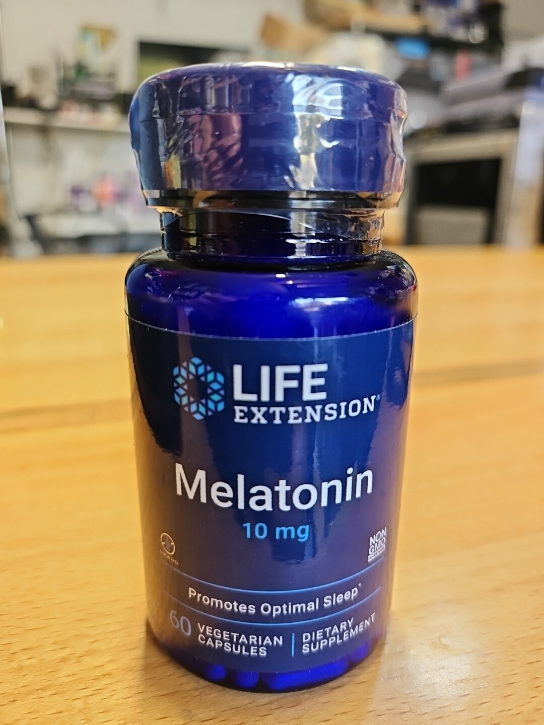 Life Extension Melatonin 10 mg 60 Vegetarian Capsules Egg-Free, Fish Free,
