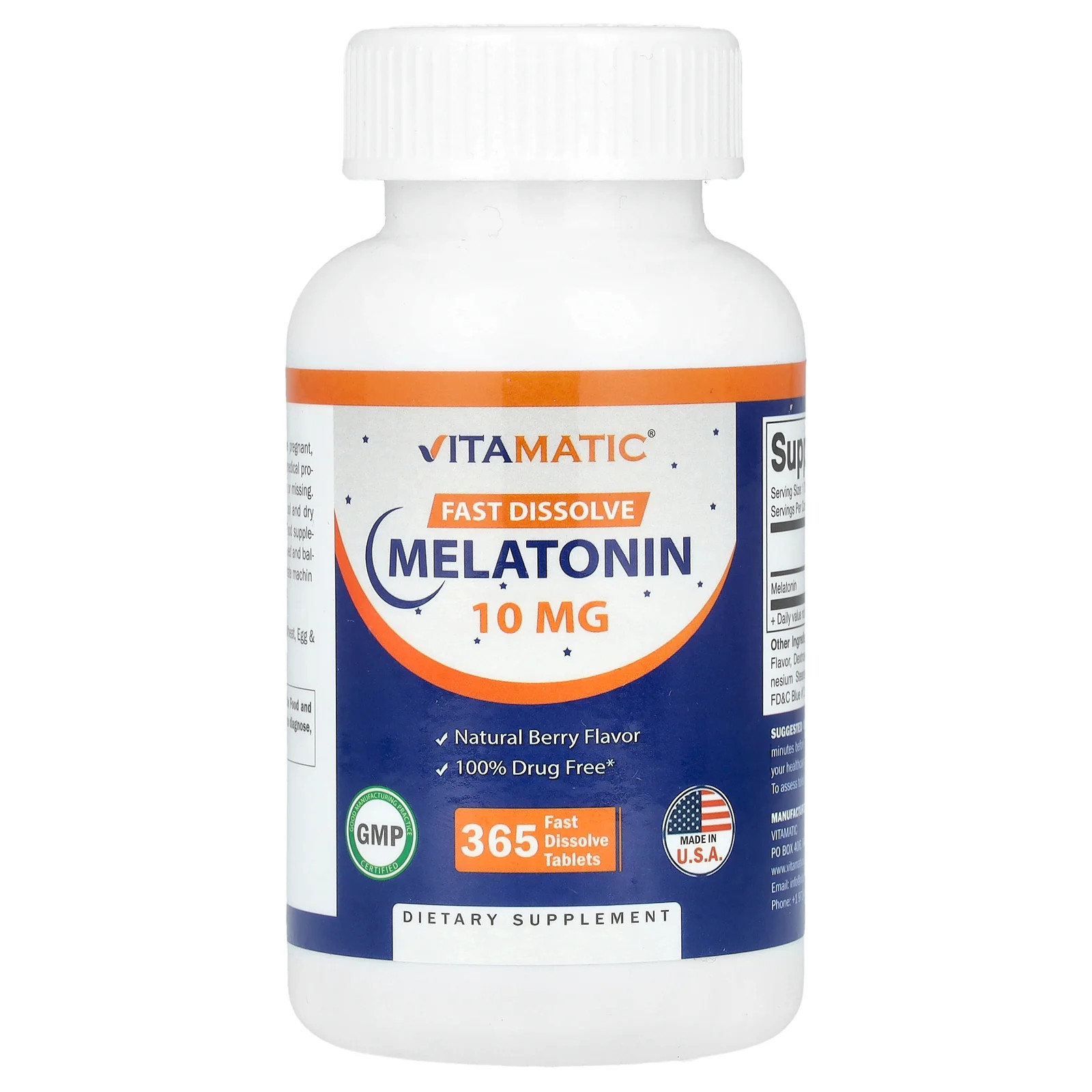 Melatonin, Berry, 10 mg, 365 Fast Dissolve Tablets