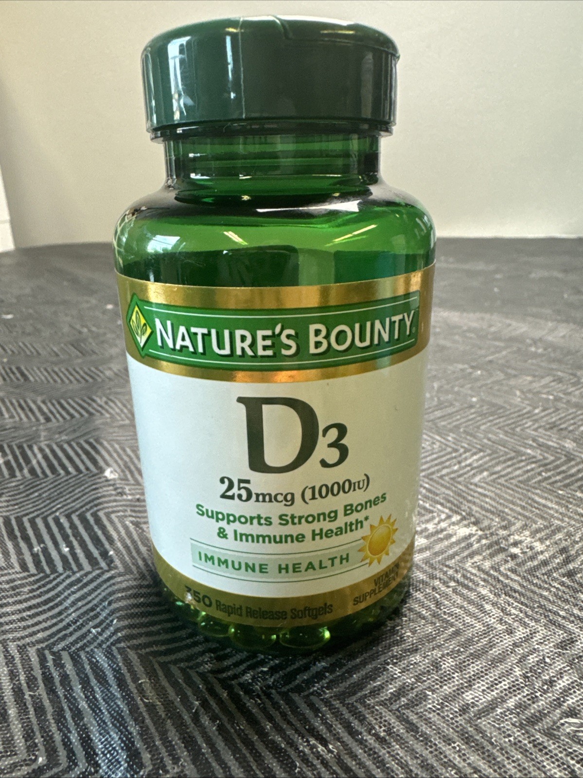 Nature’s Bounty Vitamin D3 – Bones & Immune Health – 25 mcg – 350 ct – Exp 09/25