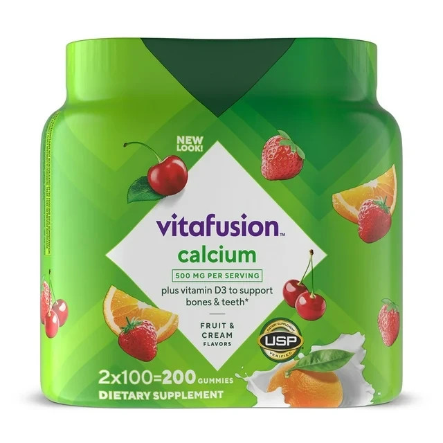 Vitafusion Calcium + D3 Vitamin Gummies, 2 x 100 ( 200 ) Gummies Fast Shipping