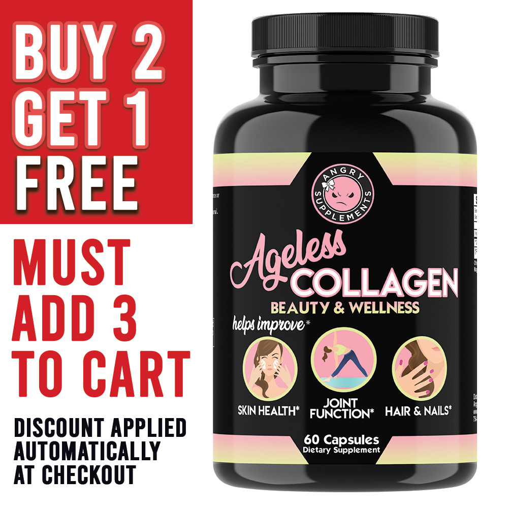 Angry Supplements Ageless Collagen for Healthy Skin, Joints, Hair & Nails 1-Pack