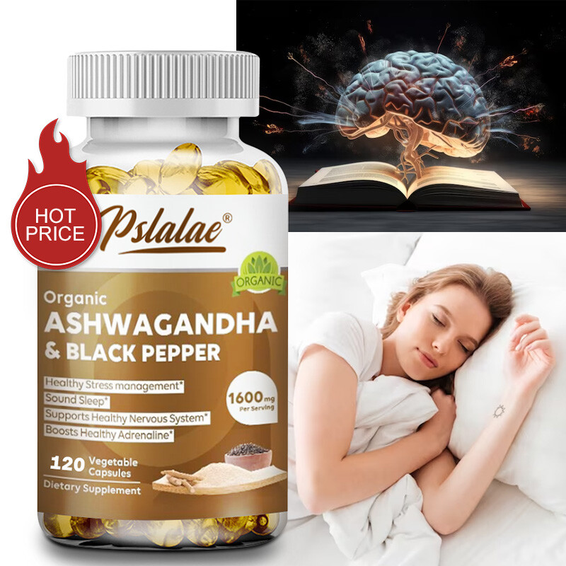 Organic Ashwagandha Capsules 1600mg – Sleep Support, Relieve Stress and Anxiety