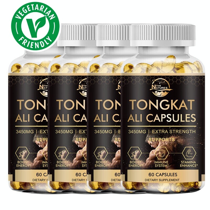 Tong-kat Ali LONGJACK GRADE A STRONGEST ROOT EXTRACT 200:1 3450MG 60/120/240 Pcs