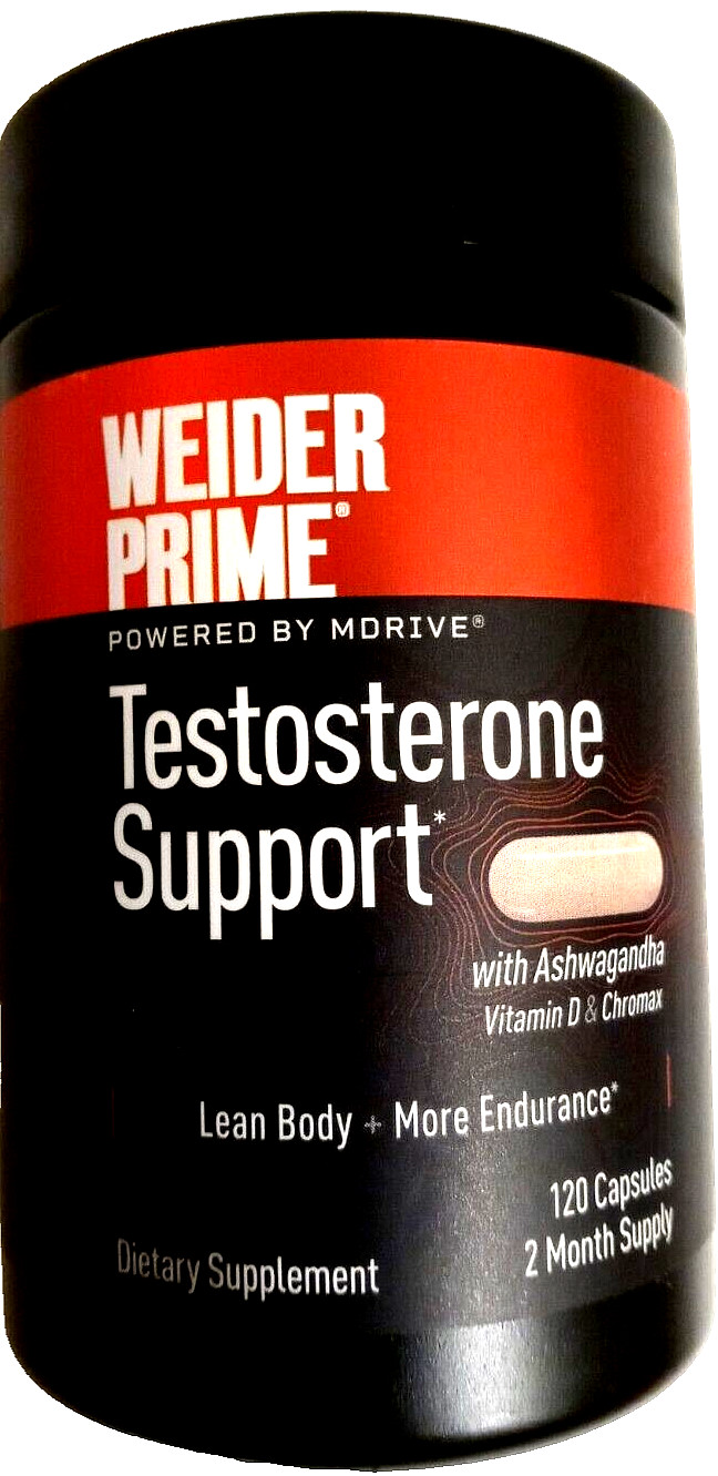 Weider Prime Testosteron Support with Ashwagandha 120 Capsules EXP 12/2026