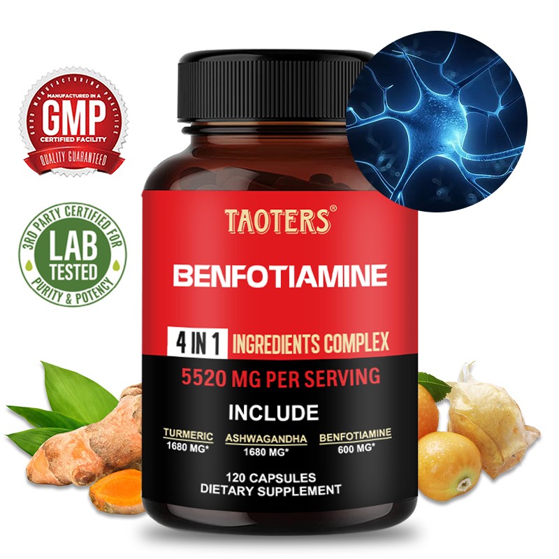 Contains 600 Mg Benfotiamine and 140mg Curcumin Per Serving |Vegetarian Capsules