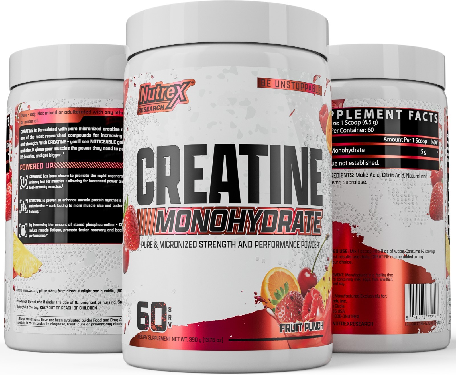 Nutrex Flavored CREATINE Monohydrate Powder Micronized For Men & Women 60 Svgs