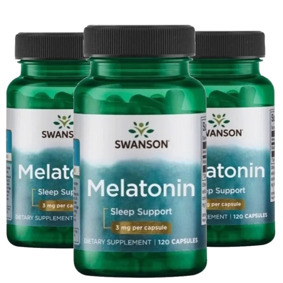 Melatonin 3mg 120-360 caps – Natural Sleep Aid Supplement Restful Sleep Aid
