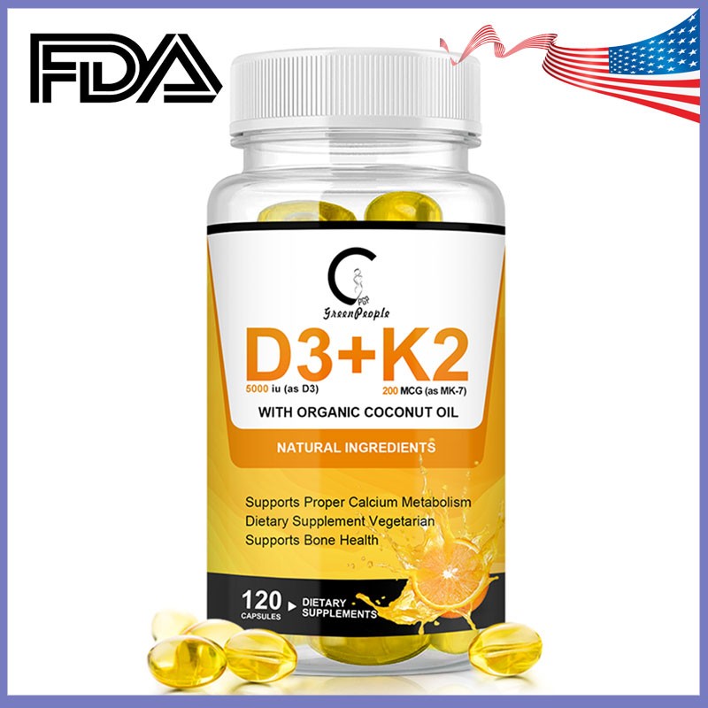 120 Caps Vitamin K2 D3 Supplement – Boost Immunity & Heart Health