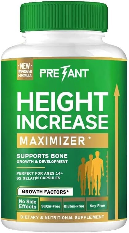 Natural Growth Support Supplement with Calcium & Vitamin D for Bone Development