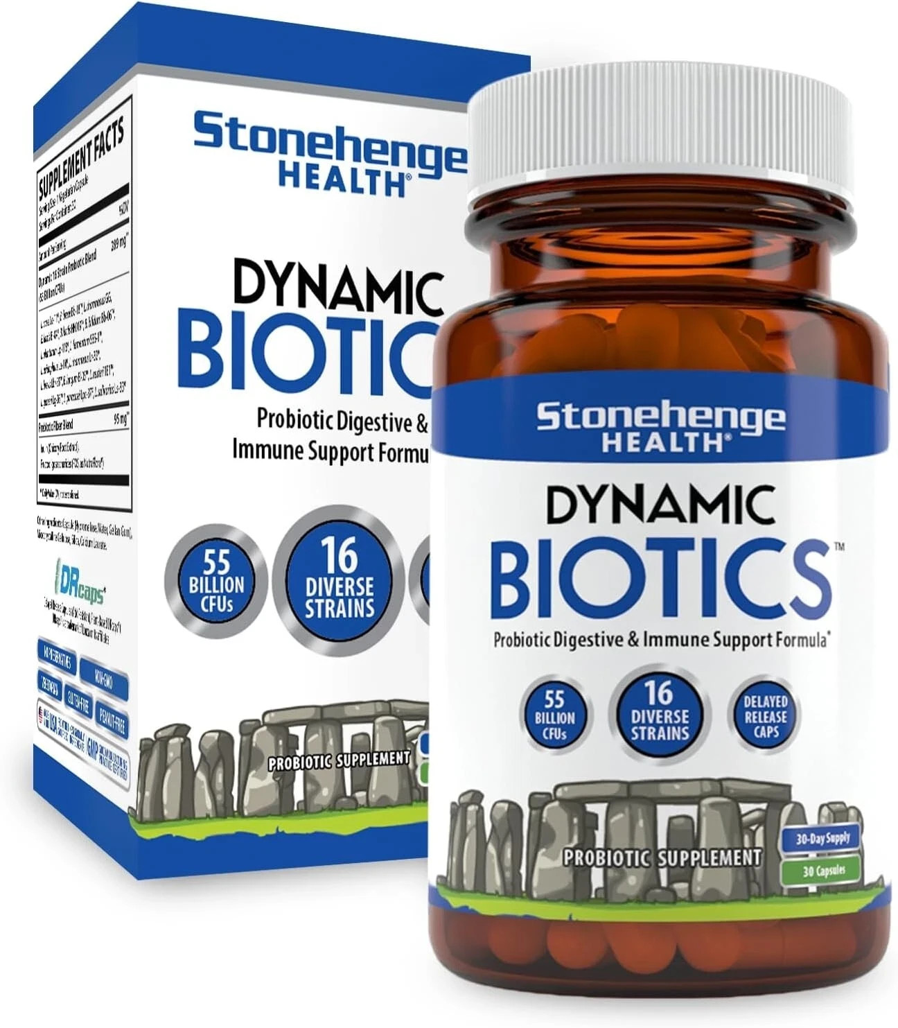 Dynamic BIOTICS Stonehenge Probiotic Immune Support Digestive IBS Gut Immune