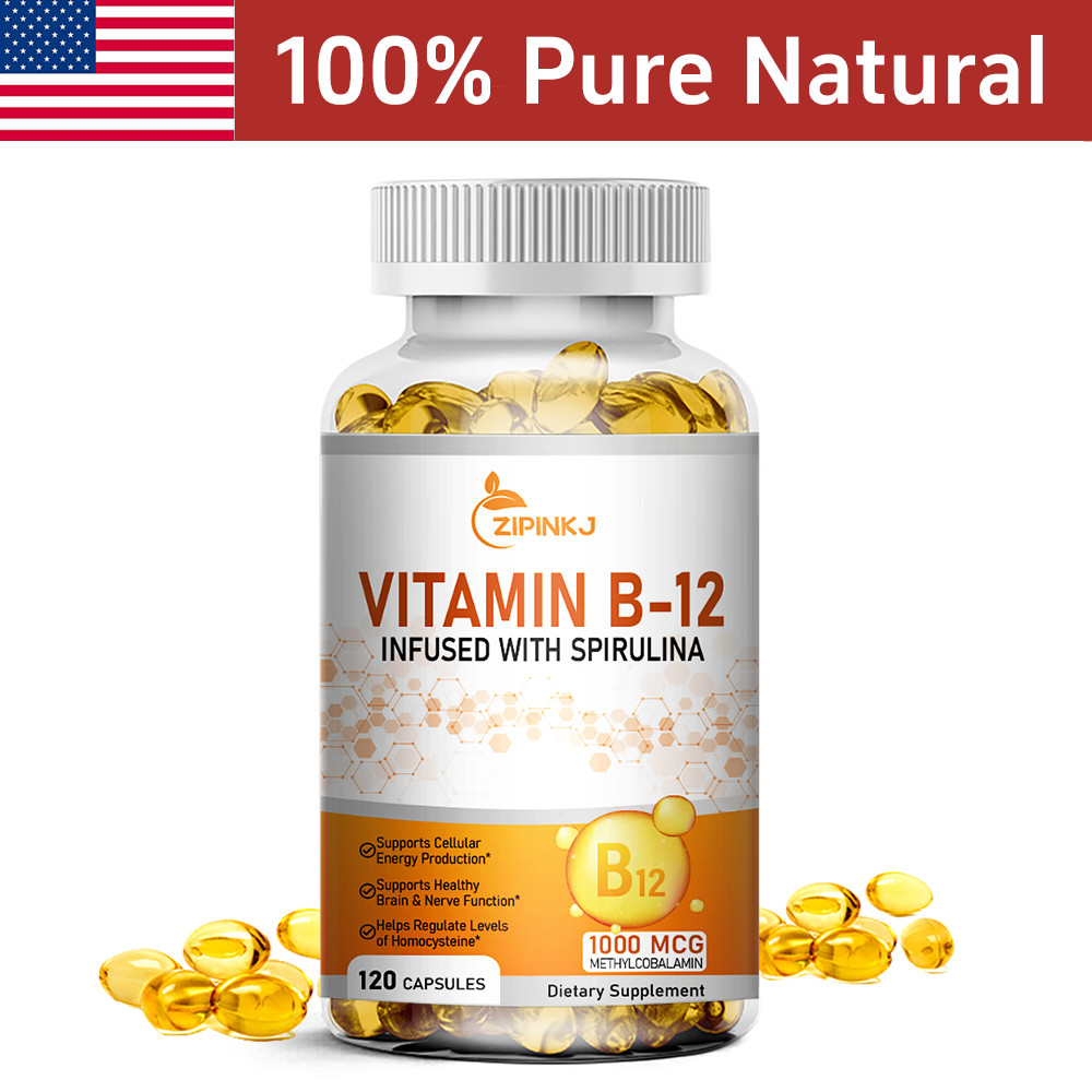 Vitamin B12 (Methylcobalamin) 1000mcg, 120 Capsules – Vegetarian Caps – Non-GMO