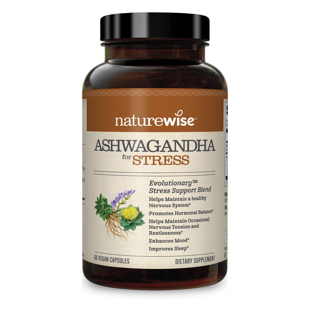 NatureWise Ashwagandha for Stress | Calming KSM-66 Extract | 60 Veggie Capsules