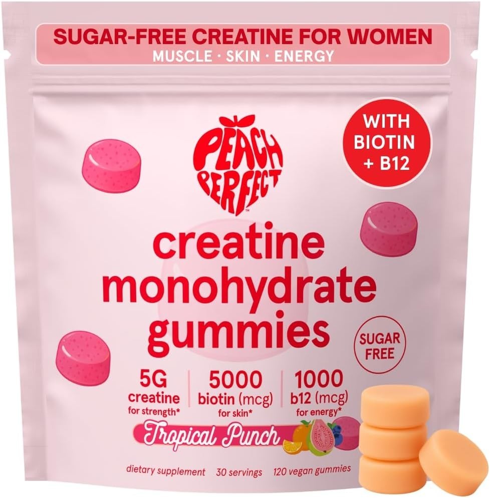 Peach Perfect Creatine Monohydrate Gummies Glute Builder Non-GMO  *EXP: 07/2027*