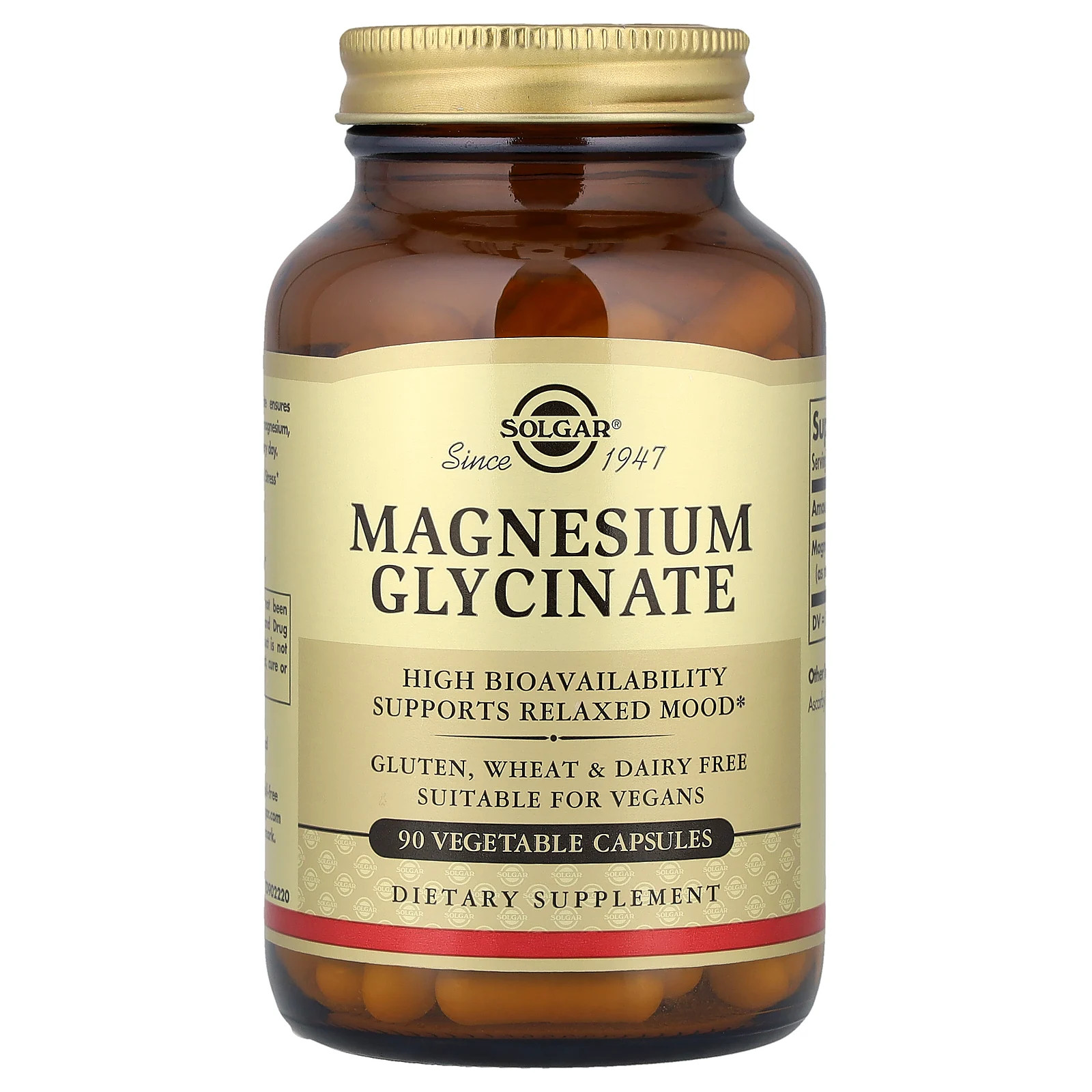 Magnesium Glycinate, 90 Vegetable Capsules (120 mg per Capsule)