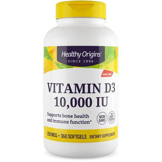 Healthy Origins Vitamin D3 10,000 Iu (250 mcg) 360 Sgels