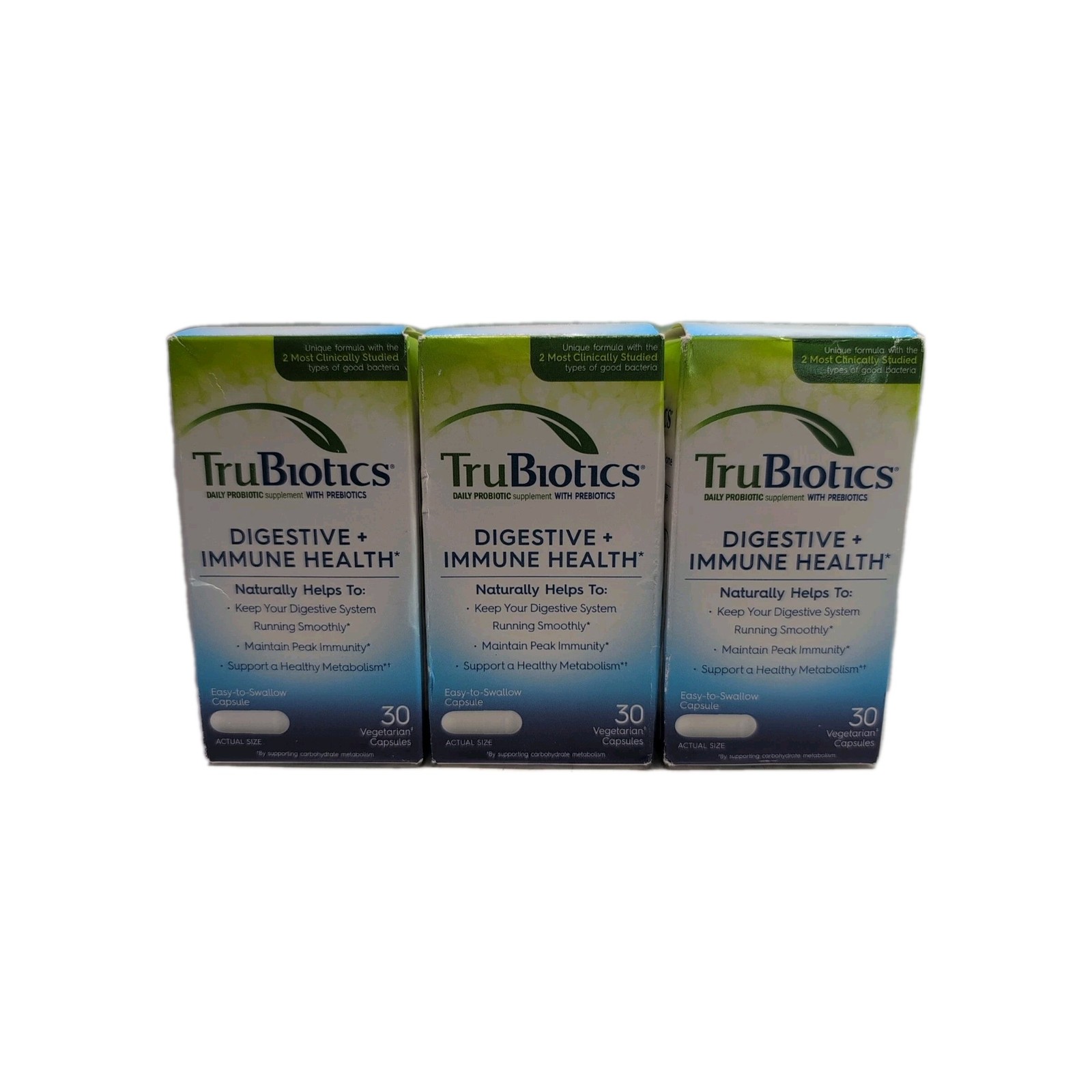 (3) TruBiotics DIGESTIVE & IMMUNE HEALTH Daily Probiotic 30 Capsules Ea. 10/2025