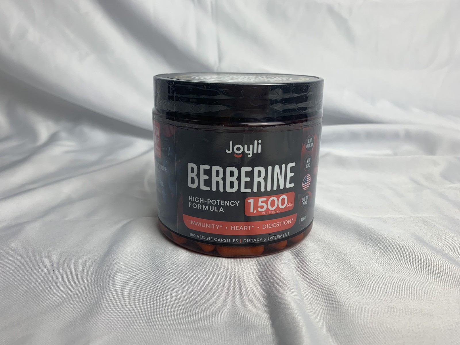 JOYLI Berberine Supplement 1500mg with Citrus Bergamot 180 Capsules Immune Heart