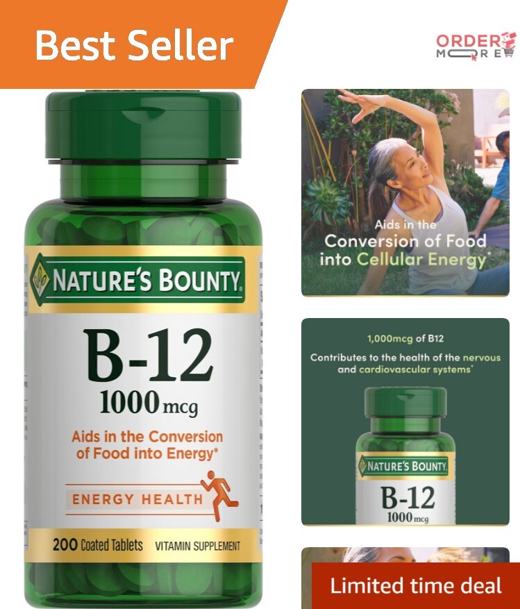 Nature’s Bounty Vitamin B12 1000mcg – Energy, Nerve & Cardiovascular Support