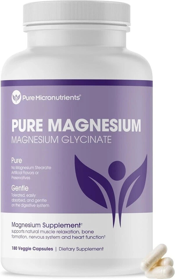Pure Micronutrients Magnesium Glycinate 180 Capsules Chelated Bisglycinate