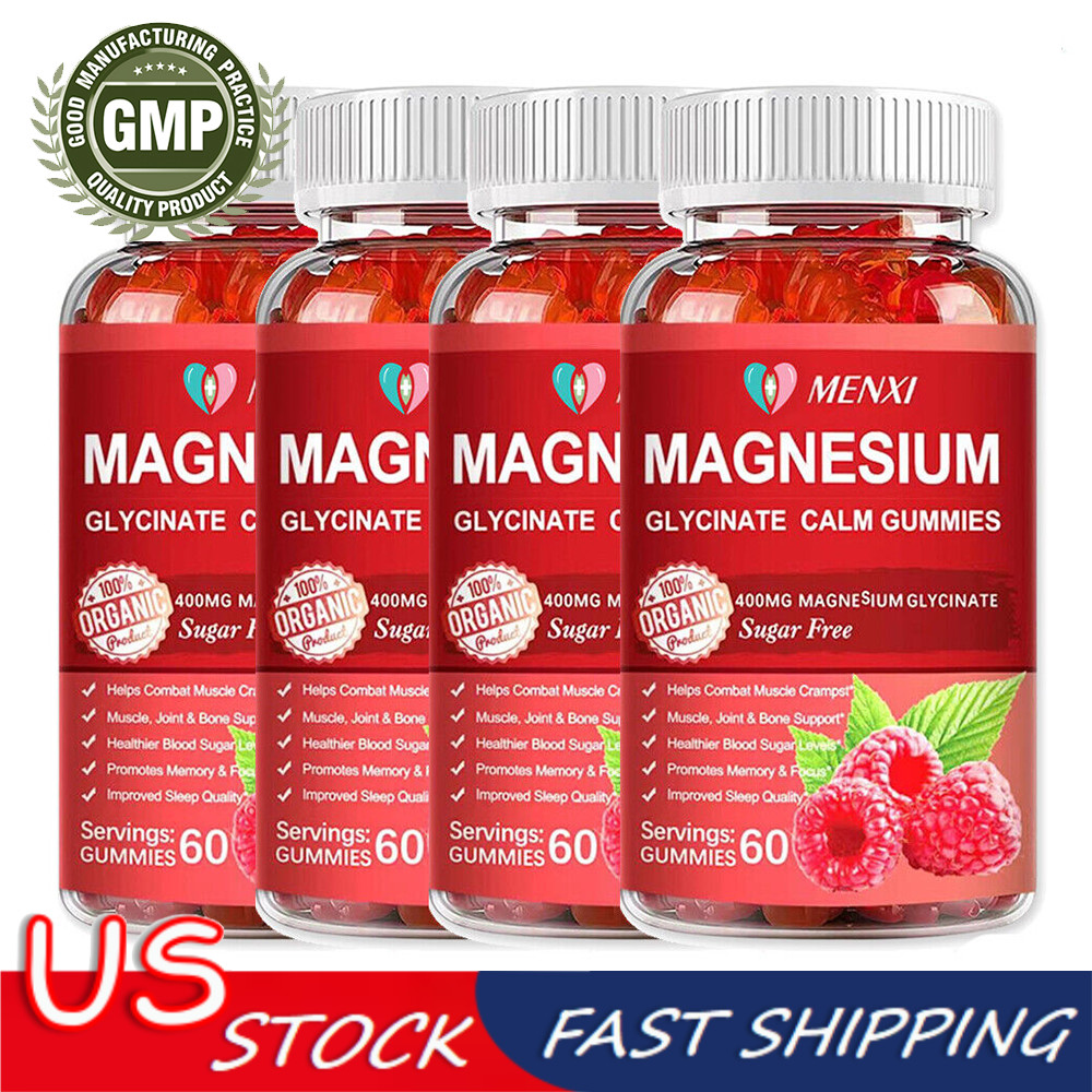 Magnesium Glycinate 600MG Advanced Complex 60 Gummy Gluten Free and Non-GMO