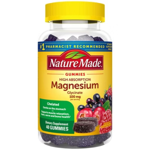 Nature Made Magnesium Glycinate Gummies: Muscle, nerve, bone&heart support -40ct