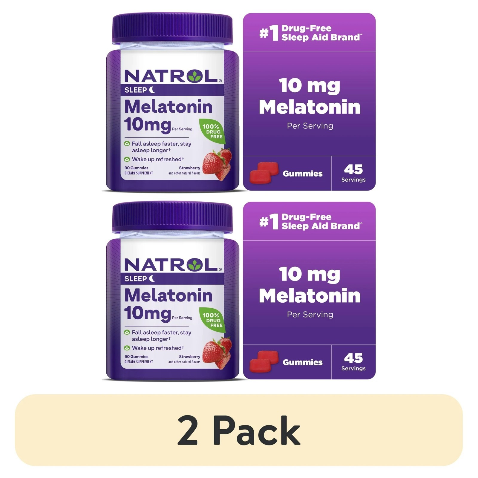 Natrol Melatonin 10 Mg Strawberry Flavor – 90 Gummies