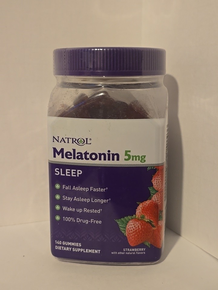 Natrol Melatonin 5 mg 140 Gummies Strawberry Flavor Fall Asleep Faster Sealed