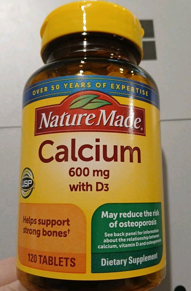Nature Made Calcium with Vitamin D3 Tablets 600 mg 120 Count Exp 12/27