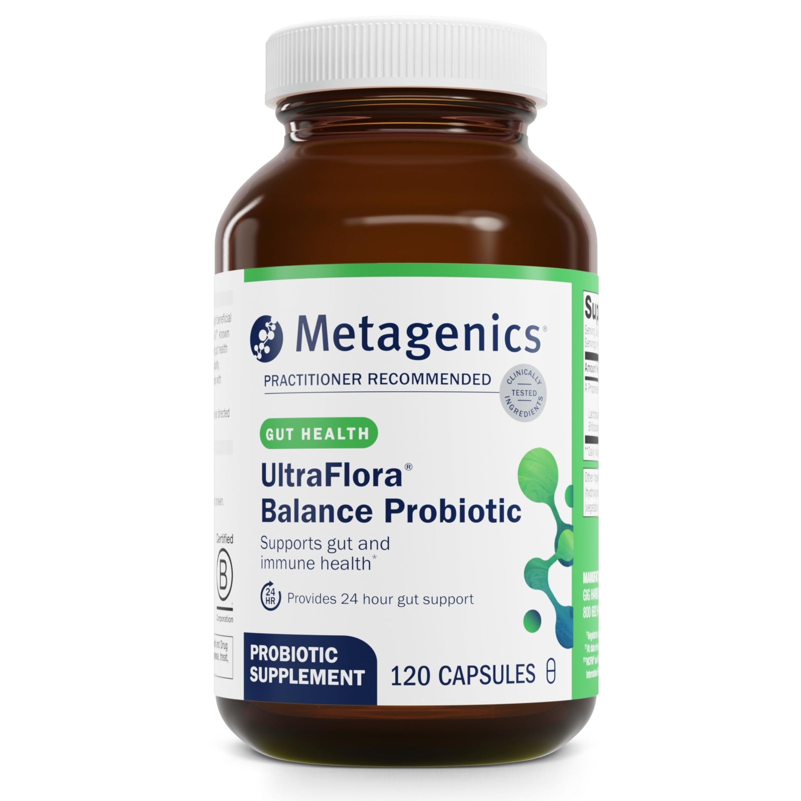 Metagenics UltraFlora Balance Probiotic 120 Capsules Gut Digestive Immune Health