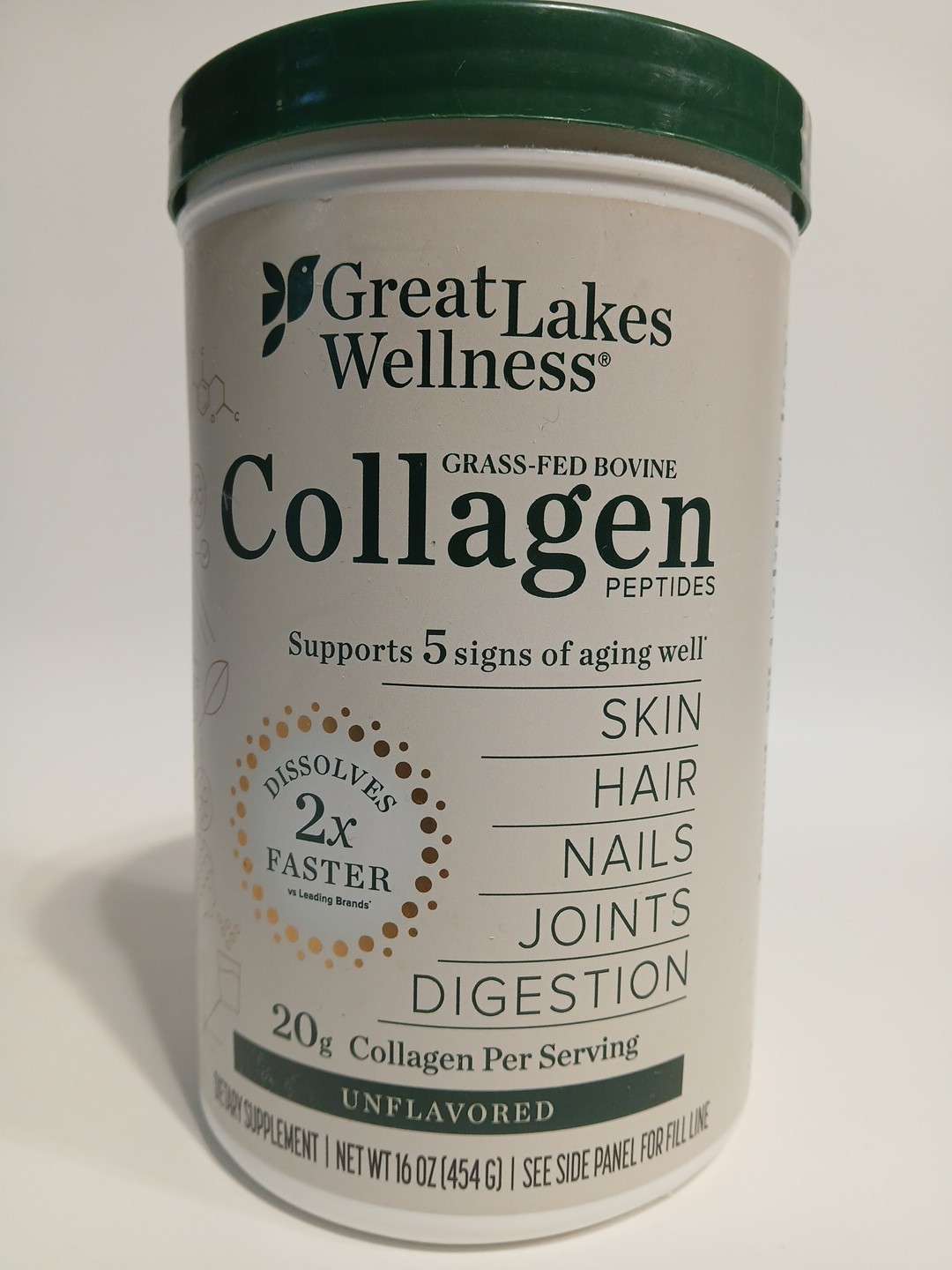 Grass-Fed Bovine Collagen Peptides, Unflavored, 16 oz (454g) Expires 2029