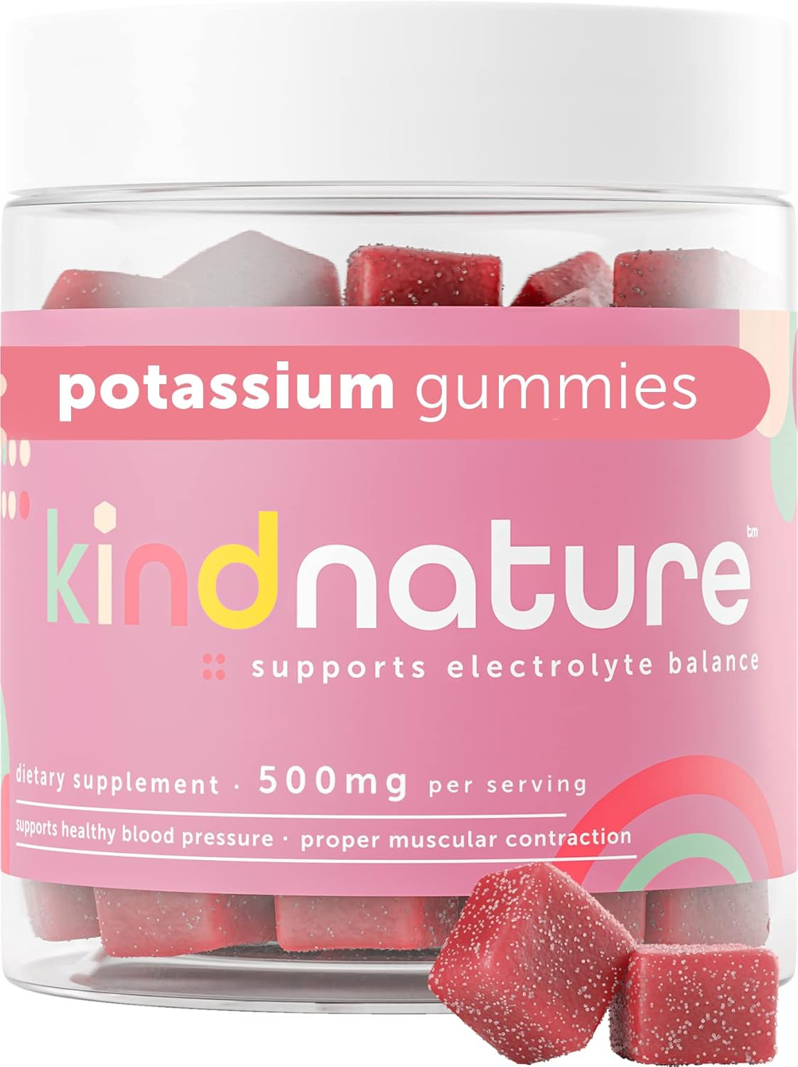 High Potassium Supplement 500Mg – Chewable Gummies for Adults & Kids – Pure P…