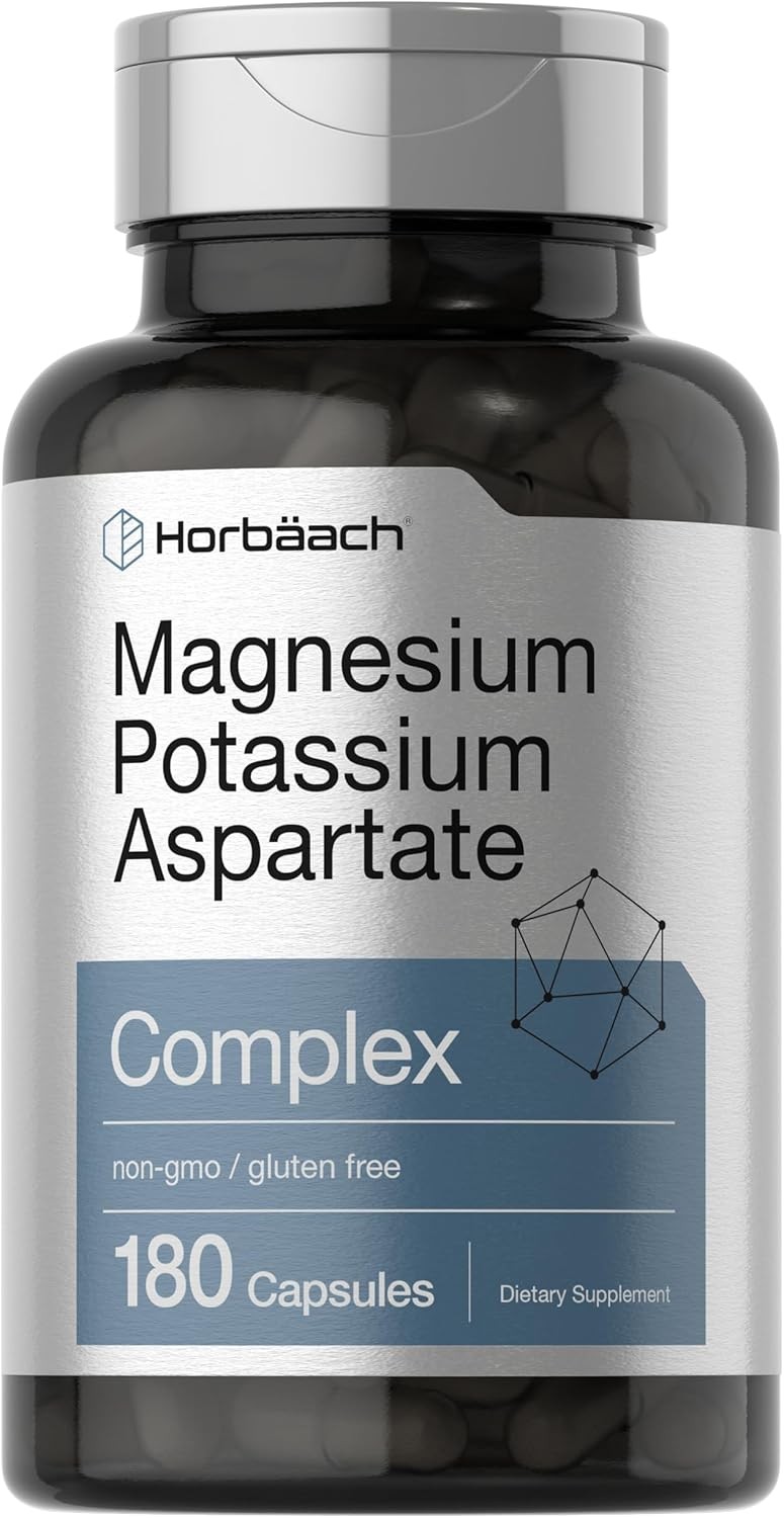 Magnesium Potassium Aspartate Complex | 180 Capsules | Non-GMO | by Horbaach