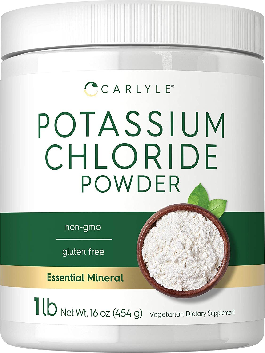Potassium Chloride Powder Supplement | 16 oz | KCL Salt Substitute | By Carlyle