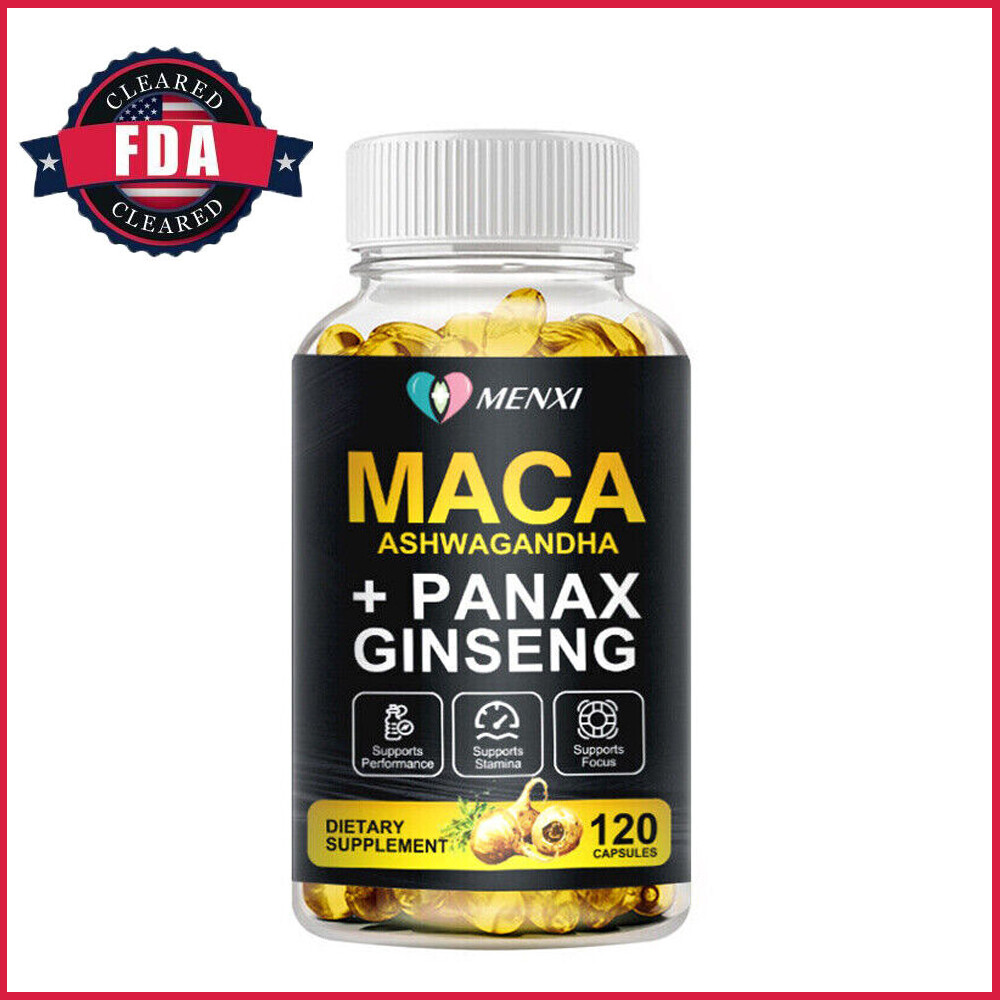 120 Pills Organic Black Red Yellow MACA ROOT Capsules For Men & Women 10000mg