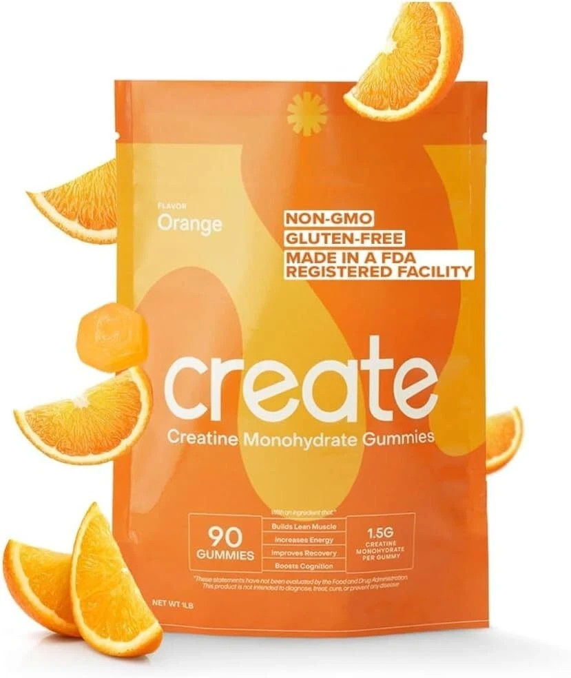 Create Creatine Monohydrate Gummies for Men & Women, Strength 90 CT