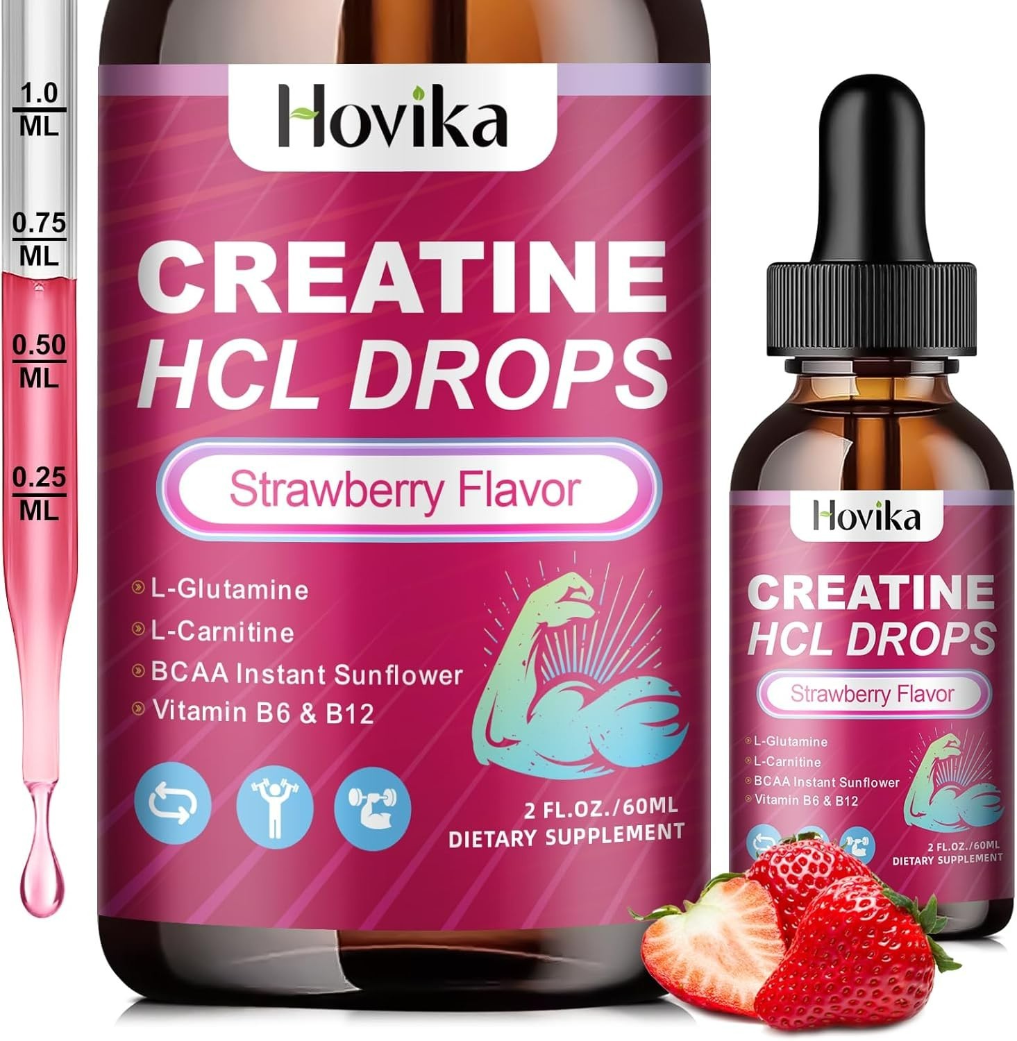 Creatine HCL Liquid Drops for Men & Women Creatine Hydrochloride with L-Carni…