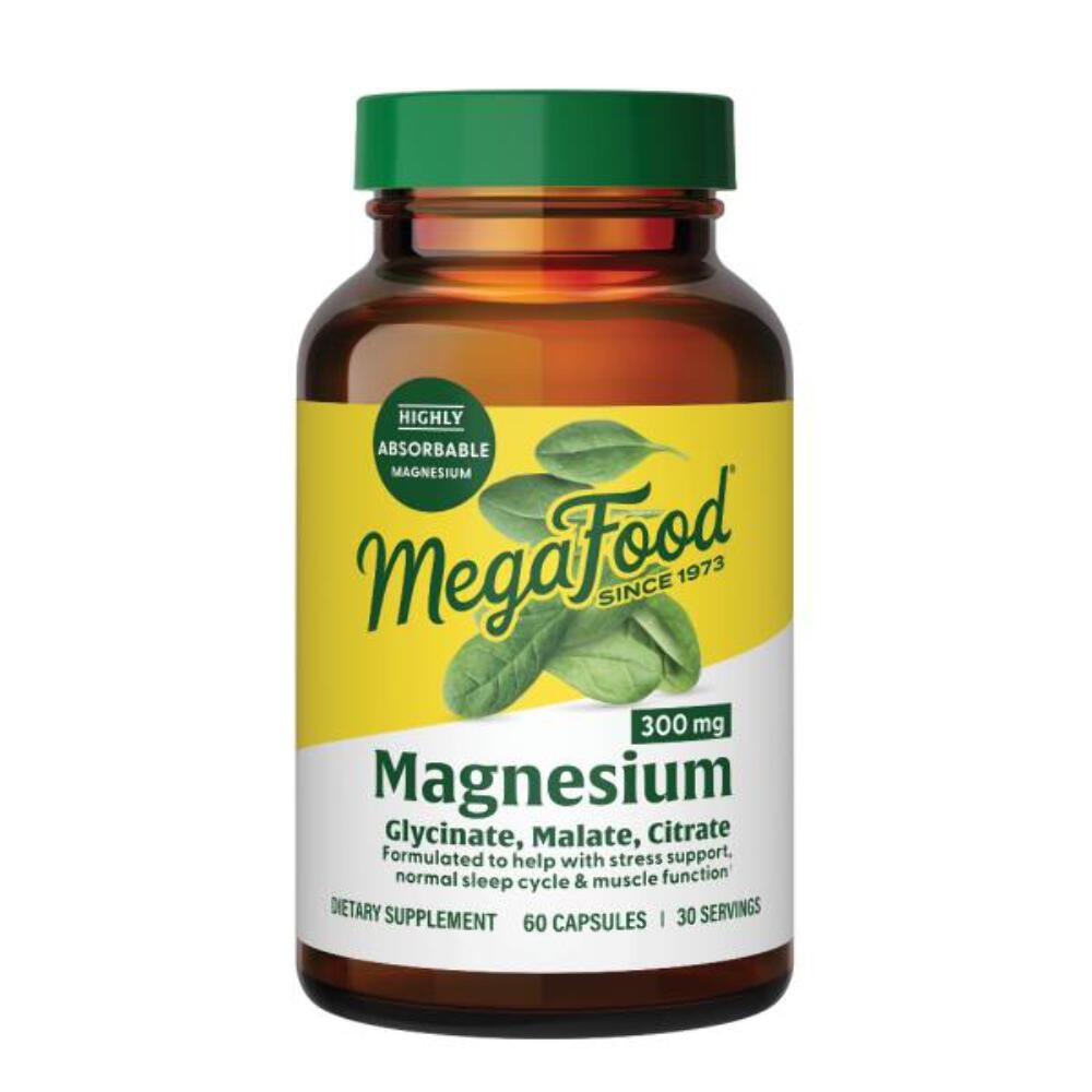 2/27 MegaFood Magnesium 300 mg – Highly Absorbable Blend of Magnesium Glycinate,