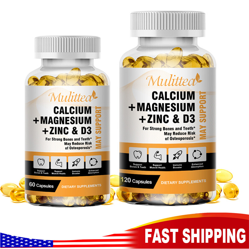 Calcium Magnesium Zinc with Vitamin D3 Softgels For Bone Teeth & Muscle Health