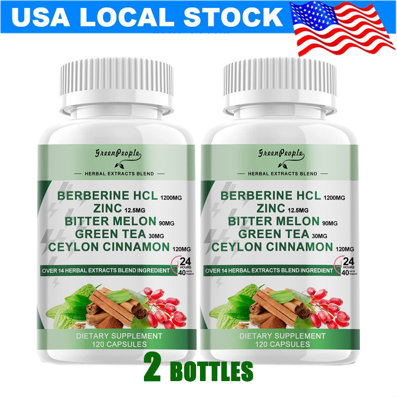 120*2pcs Berberine HCL Extract 1200mg, Healthy Cholesterol, Anti-inflammatory