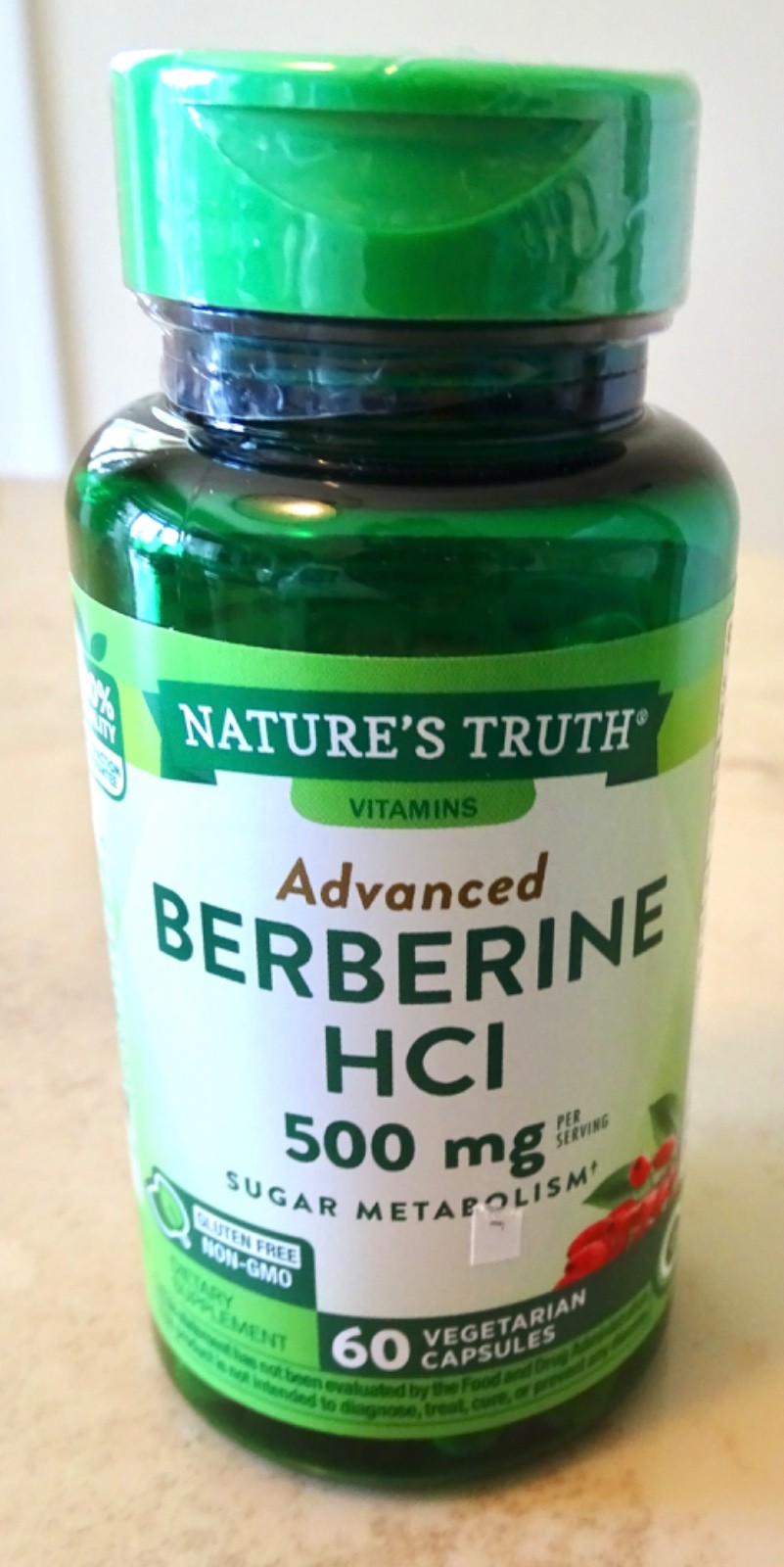 Nature’s Truth Advanced Berberine HCI 500 MG Sugar Metabolism Capsules 12/2026