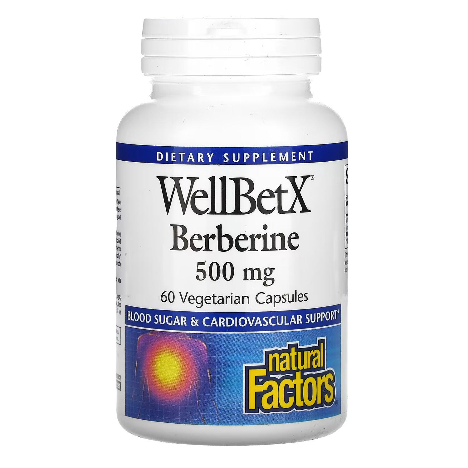 Natural Factors WellBetX Berberine 500 mg, 60 Vegetarian Capsules