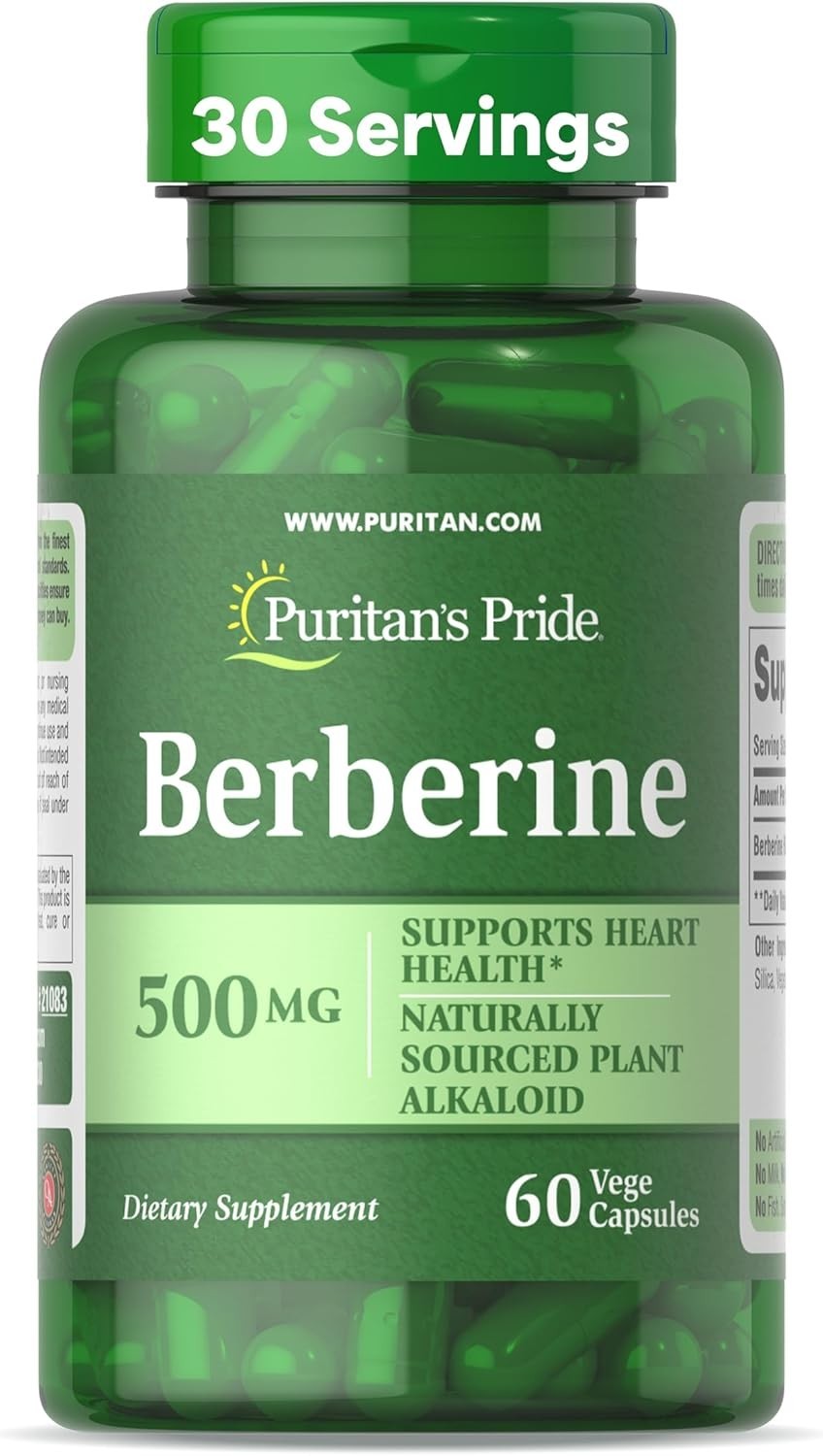 Puritan’s Pride Berberine 500mg 60 Caps Berberis Aristata HCL *EXP 09/2026*