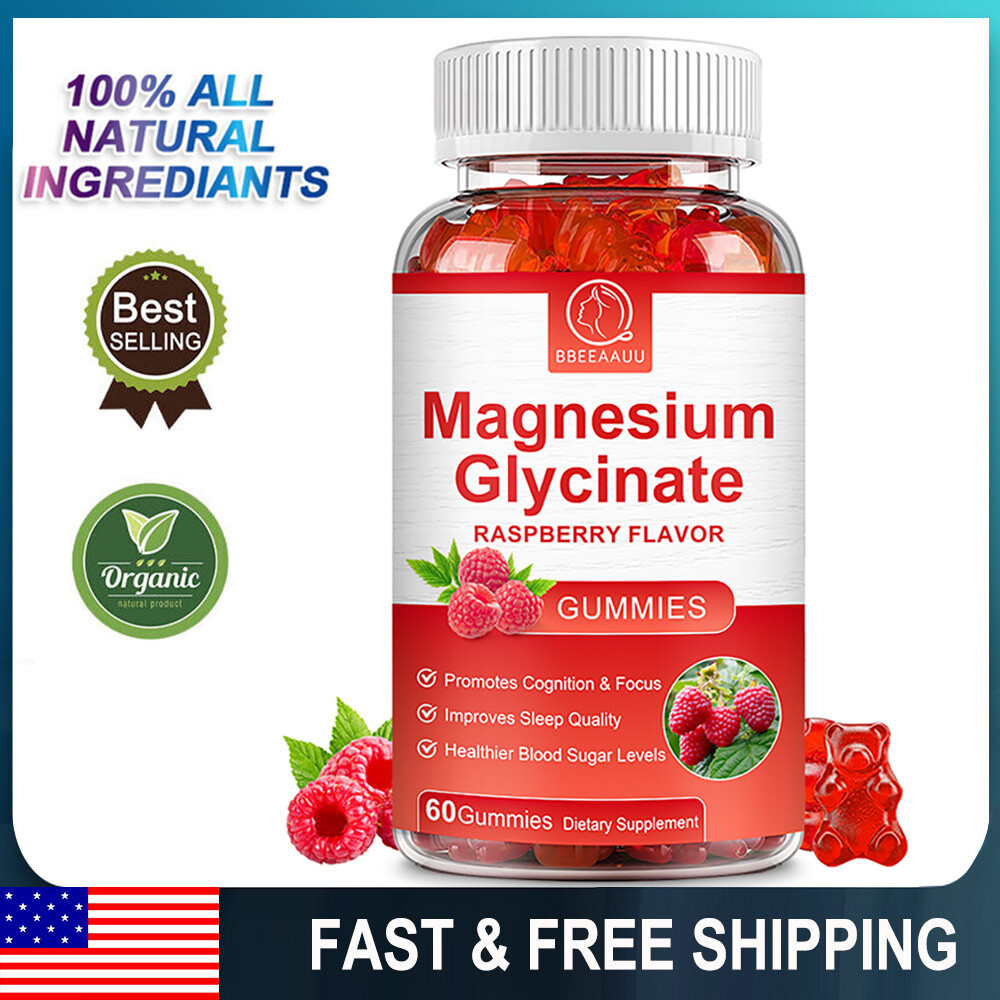 Magnesium Glycinate 500mg Gummies-High Strength Fatigue Bone Muscle Sleep Health